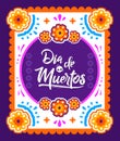 Dia de Muertos, Day of Dead spanish text Offering vector illustration