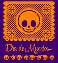 Dia de Muertos, Day of the Death spanish text traditional holiday decoration.