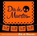 Dia de Muertos, Day of the Death spanish text vector lettering decoration. Royalty Free Stock Photo