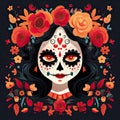 Dia de muertos illustration mexican traditional festival Royalty Free Stock Photo