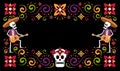 Dia de Muertos mexican halloween floral flyer