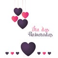 Dia dos Namorados greeting card template with typography text happy Dia dos Namorados and red heart