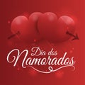 Dia dos Namorados Valentine`s Lovers Day beautiful greeting celebration card vector background