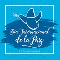 Dia internacional de la Paz, International day of Peace spanish translation