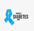 Diabetes awareness ribbon, blue vector symbol. Royalty Free Stock Photo