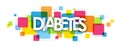 DIABETES banner on colorful squares background Royalty Free Stock Photo