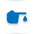 Diabetes blue icon, blood drop to glucose test