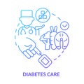 Diabetes care blue gradient concept icon