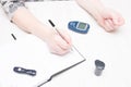 Diabetes concept, blood sugar control Royalty Free Stock Photo