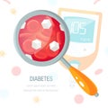 Diabetes concept in flat style, vector design