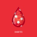 Diabetes concept in flat style, vector design