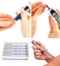 Diabetes diabetic concept collage with insulin