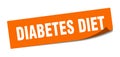 diabetes diet sticker. square isolated label sign. peeler