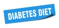 diabetes diet sticker. diabetes diet square isolated sign.