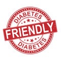 Diabetes Friendly Stamp red Rubber Stamp on white
