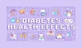 Diabetes health effects word concepts banner