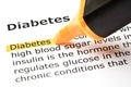 'Diabetes' highlighted in orange Royalty Free Stock Photo