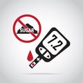 Diabetes icon, blood drop to glucose test Royalty Free Stock Photo