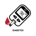 Diabetes icon.Blood glucose meter isolated on background Royalty Free Stock Photo