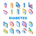 Diabetes Ill Treatment Collection Icons Set Vector Royalty Free Stock Photo