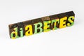 Diabetes insulin disease message blood sugar glucose nutrition lifestyle diet Royalty Free Stock Photo