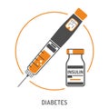 Diabetes Insulin Pen Syringe and Vial Royalty Free Stock Photo