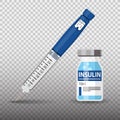 Diabetes Insulin Pen Syringe and Vial Royalty Free Stock Photo