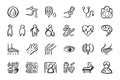 Diabetes mellitus icon set hand drawn doodle icons