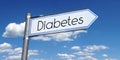 Diabetes - metal signpost with one arrow Royalty Free Stock Photo