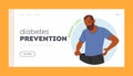 Diabetes Prevention Landing Page Template. Unexplained Weight Loss, Symptom Of Diabetes, Vector Illustration