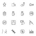 Diabetes related line icons set Royalty Free Stock Photo