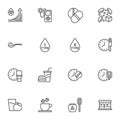 Diabetes related line icons set Royalty Free Stock Photo