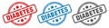 diabetes stamp. diabetes round isolated sign.