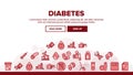 Diabetes Sugar Disease Landing Header Vector