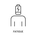 Diabetes symptom fatigue line icon vector with editable stroke