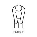 Diabetes symptom fatigue line icon vector with editable stroke