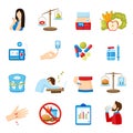 Diabetes Symptoms Signs Flat Icons Collection