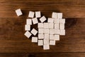 Diabetes is terrible disease. Heart of sugar cubes