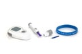 Diabetes Testing Equipment and Alert Wristband Royalty Free Stock Photo