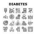 Diabetes Treatment Collection Icons Set Vector Royalty Free Stock Photo