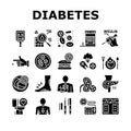 Diabetes Treatment Collection Icons Set Vector Royalty Free Stock Photo