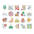 Diabetes Treatment Collection Icons Set Vector . Royalty Free Stock Photo