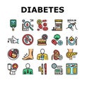 Diabetes Treatment Collection Icons Set Vector Royalty Free Stock Photo