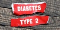 DIABETES TYPE 2 words on small red sheets of paper Royalty Free Stock Photo