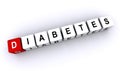 diabetes word block on white