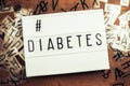 Diabetes word on Lightbox