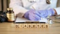 Diabetes word made with wooden cubes in row Royalty Free Stock Photo