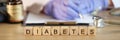 Diabetes word made with wooden cubes in row Royalty Free Stock Photo