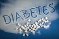 DIABETES written with sugar