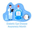 Diabetic Eye Disease Awareness Month concept vector for medical blog, website. Event is celebrated in November. Doctor and glucose